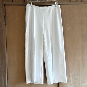 J. Jill Wearever Collection White wide-leg front-seam pants M